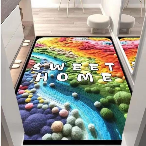 3d Creative Sweet Home And Welcome Pattern Carpets For Entrance Door, Sofa And Bedroom