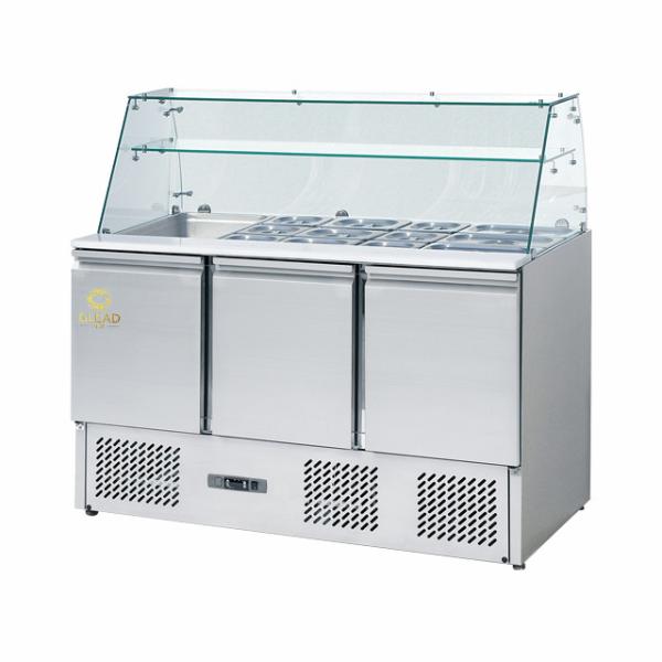 Refrigerador industrial de aço inoxidável de 3 portas para controlo preciso da temperatura