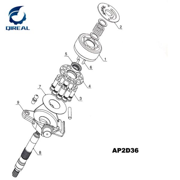 Peças sobresselentes de AP2D36 Kawasaki Excavator Main Hydraulic Pump