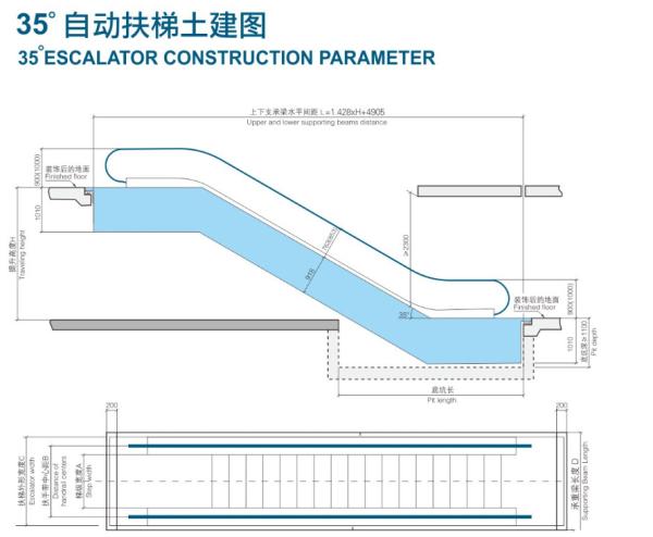 Heavy Duty Weatherproof Outdoor Escalator Inclination 30 / 35 Degree