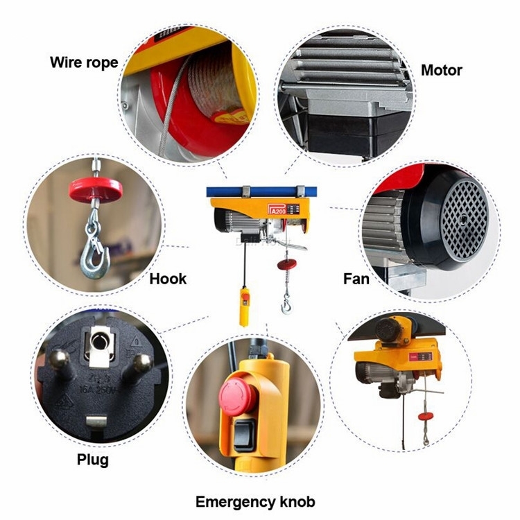 220V Portable Electric Hoist Light Weight Electric Lifting Hoist  For Home Garage Use