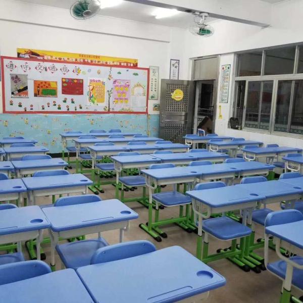 Grey Adjustable Classroom Desk And Chairs For Nigeria Ghana / Educational Furniture