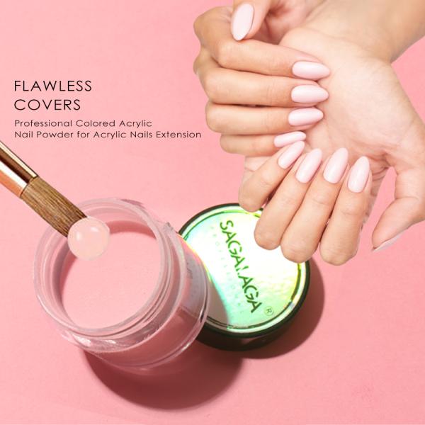 10g 30g 50g Capacity SAGALAGA Glitter Acrylic Powder No Lamp Needed for Professional Results