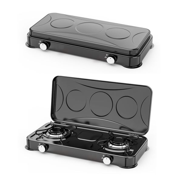 Heavy Duty Double Gas Stove Providing Consistent Heat and Easy Operation Perfect for Professional Cooking Environments