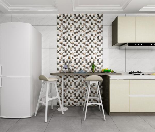30x30cm Antibacterial Ceramic Rustic Tile White Brown
