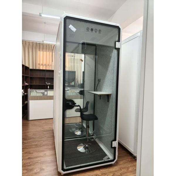 Modern Private Study Pods Sound Proof Glass Cabin For Home Office