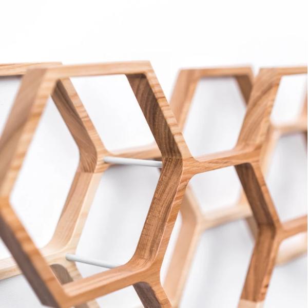 Home Furniture Wooden Honeycomb Wall Mount Toilet Paper Holder with Tissue Storage