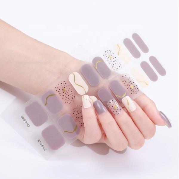 Competitive Price Pink Marble Nail Polish Strips Nail Stickers Custom Make Bling Hot Girl Nail Decal Manufacturer From China