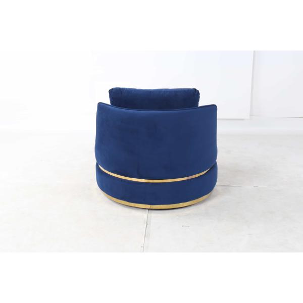 Standard Size Hotel Lobby Furniture Round Rotatable Italian Top Grade Velvet Single Lounge Chair