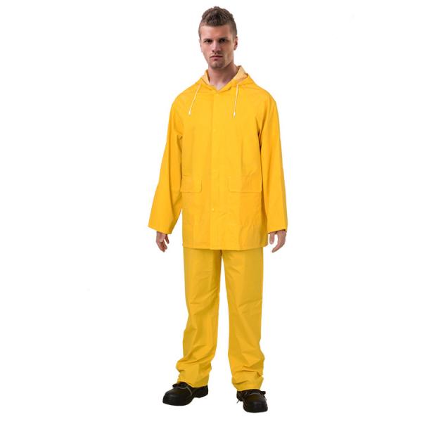 R101-Y 100% водонепроницаемая куртка для дождя брюки ПВХ полиэстер с капюшоном дождевая одежда для взрослых