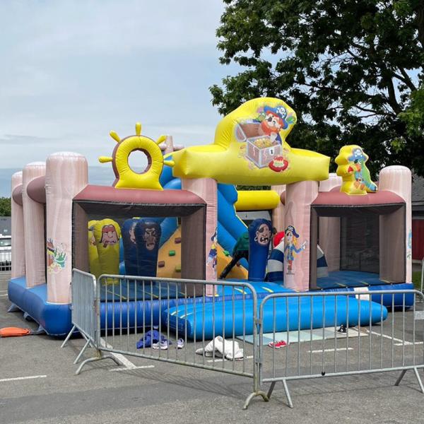 Customizable Pirate Treasure Hunt Themed Inflatable Obstacle Course with Climbing Tree