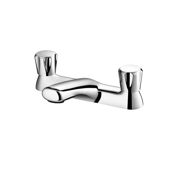Bath Taps Mixer Bathroom Filler Tub Tap Monobloc Dual Lever Chrome Brass Faucet