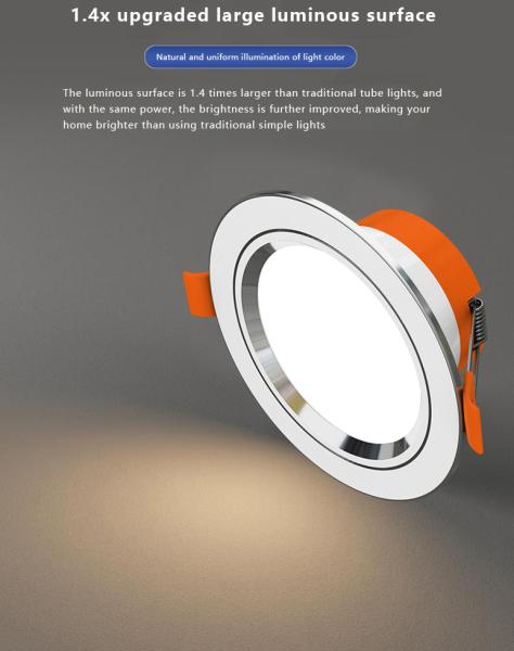 Round LED Down light Dimmable Aluminum Housing White LED Downlight 2700K 7W