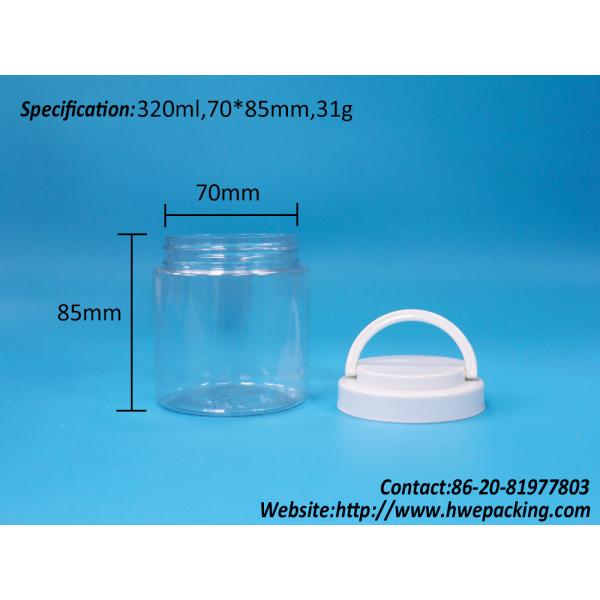 Easy Open Transparent Round Baby Food Seeds Nuts Candy Plastic PET Jars Screw Lid