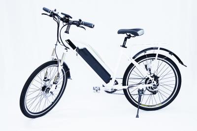White Water Proof  Electric City Bike With Fender ,front suspensionfork  , 7 speed