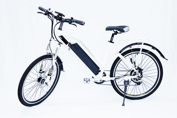 White Water Proof  Electric City Bike With Fender ,front suspensionfork  , 7 speed