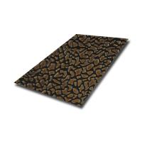Plaques d'acier inoxydable en cuivre ancien finition texturée martelée avec motif de roche de choc Plaque décorative