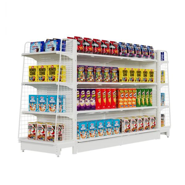 Estantería góndola de metal para supermercado, capacidad 30-100 kg, personalizable