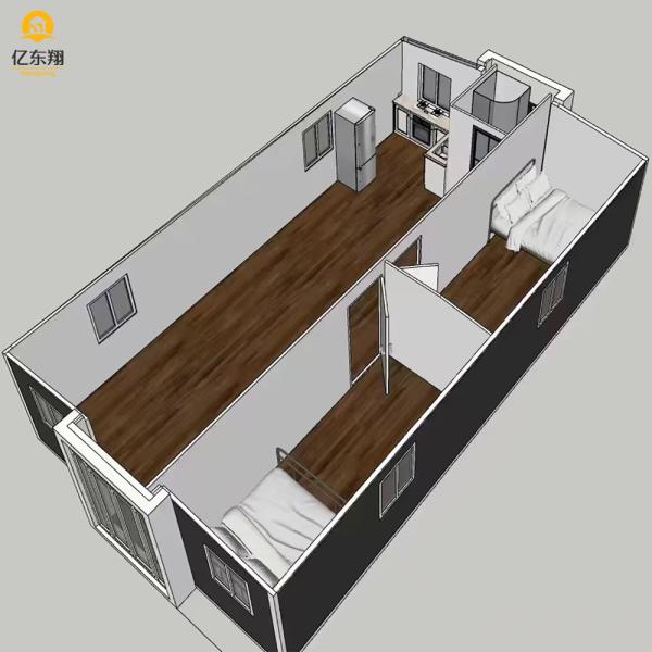Casa de contenedores prefabricada plegable de doble ala por conjunto 20 pies 40 pies Sala de extensión