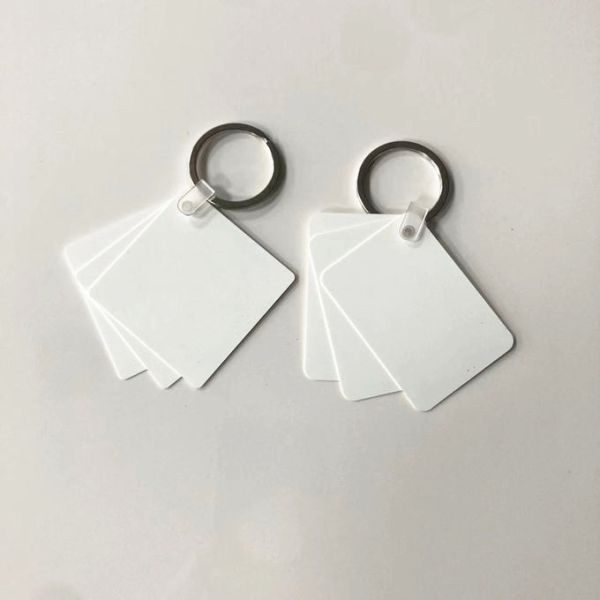 Double-Sided Printing Sublimation Blank Plastic PET Keychain Pendant Three Pieces In One Set