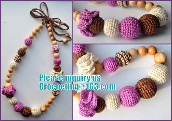 Necklace with amigurumi toy, Nursing necklace,Breastfeeding necklace, crochet toy