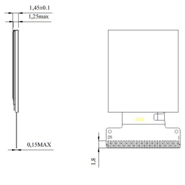 Интерфейс дисплея 128x128 IPS MCU LCD квадрата 0,85 дюймов с белым СИД освещает контржурным светом