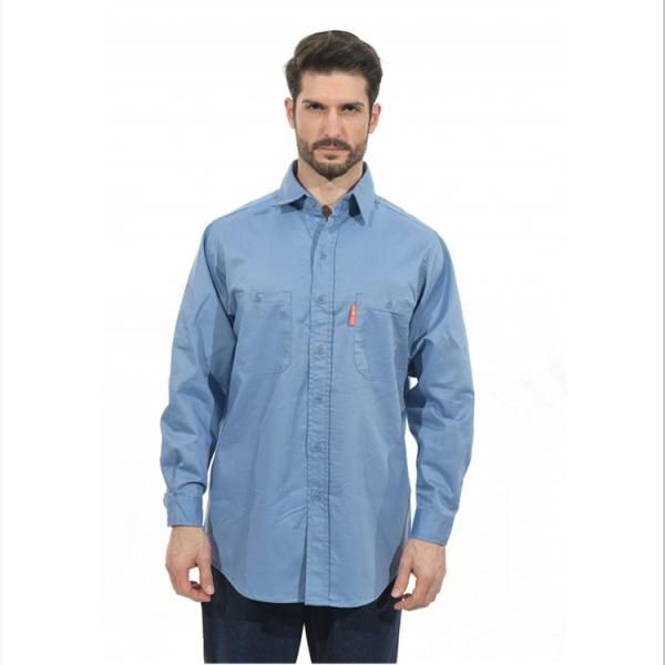 Fogo de CFR - botão longo do franco da luva da sarja retardadora da camisa 260gsm do trabalho acima da camisa
