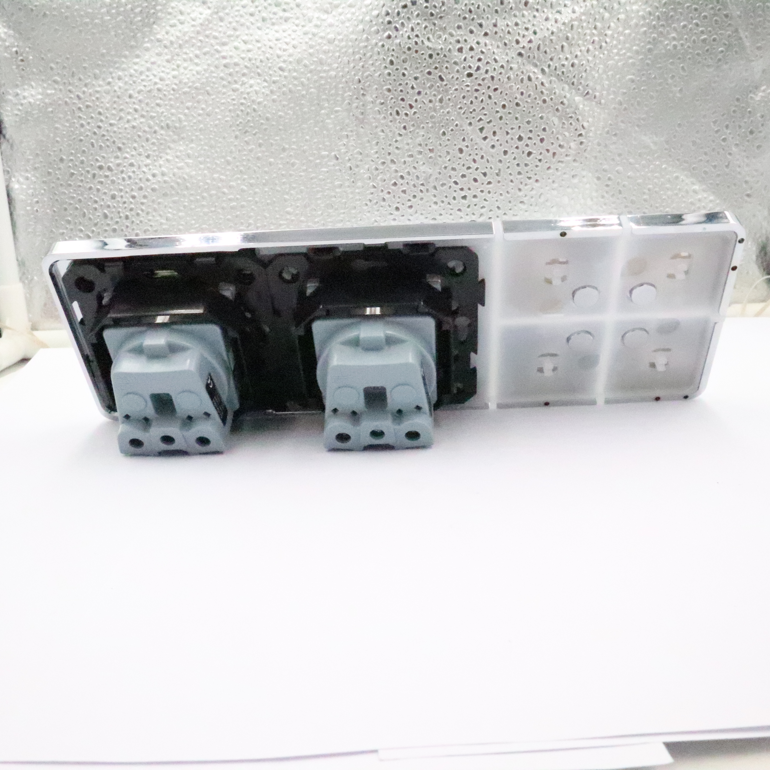 BS UK India Standard Black Wall Switch Socket Full Glass 10A Plug Outlet Double Sockets Charge Good Quality Universal Socket