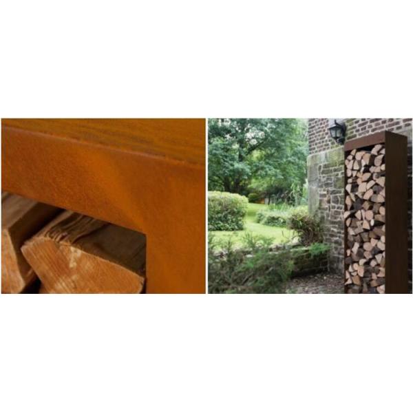 Fuxin Rectangular Corten Steel Log Holder 2mm-4mm Thickness