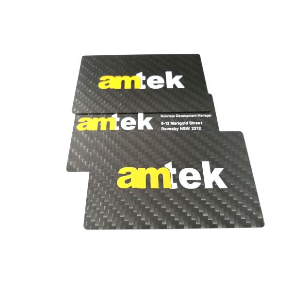 печатание Silkscreen волокна CR80 углерода визитных карточек металла черноты 0.5mm Matt