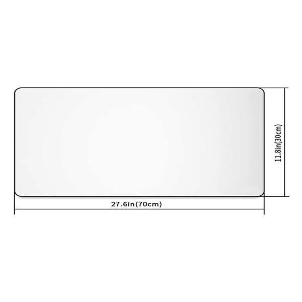 Scratch Proof Rubber Long White Sublimation Desk Keyboard Mousepad Mat for Office