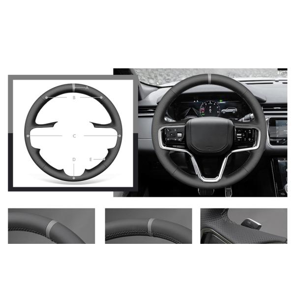 Hand Stitch Genuine Leather Steering Wheel Cover for Land Rover Range Rover Sport III(L461) Evoque II (L551)  Velar (L560)