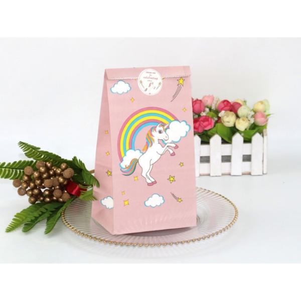 Сумки 9g хлеба Kraft розового бумажного мешка упаковки еды единорога радуги бумажные