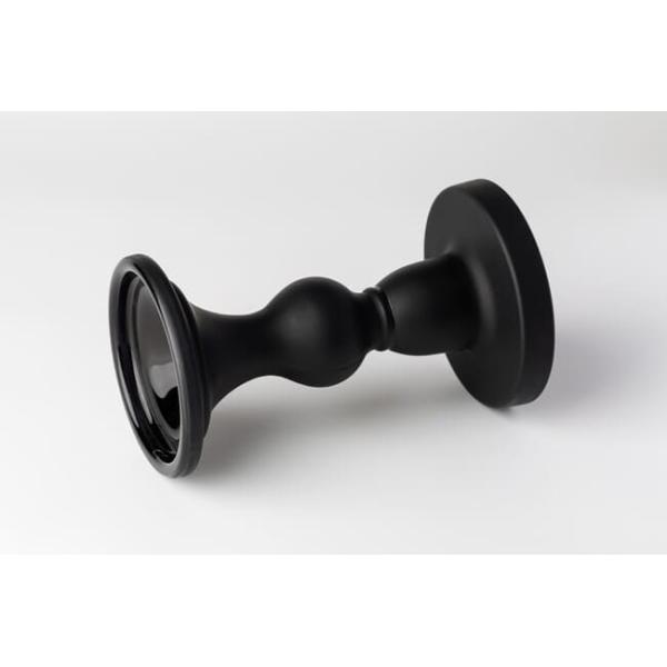 Black Color Glass Candle Holder Lead Free Pillar And Taper Candle Holders