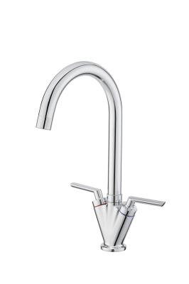 Duplo Manilha Mono Mixer Tubina de Cozinha Cromo Com 360 Graus Rotativo Spout