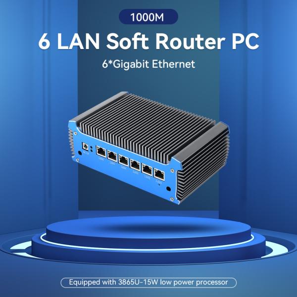 6 RJ45 Ethernet Soft Router PC With DDR4 Up To 8G And Intel Celeron 3865U Processor