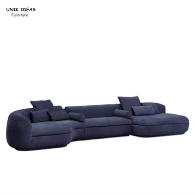 Grupo estofado Blue Velvet de couro de Sofa Bed Contemporary Leather Couch