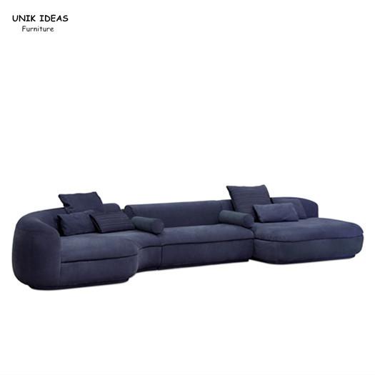 Grupo estofado Blue Velvet de couro de Sofa Bed Contemporary Leather Couch