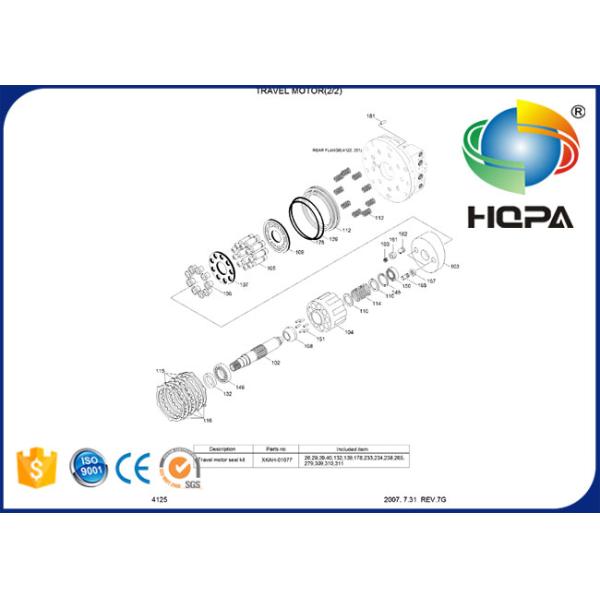 XKAH-01077 XKAH01077 Travel Motor Seal Kit For Hyundai R250LC-7 R250LC-7A