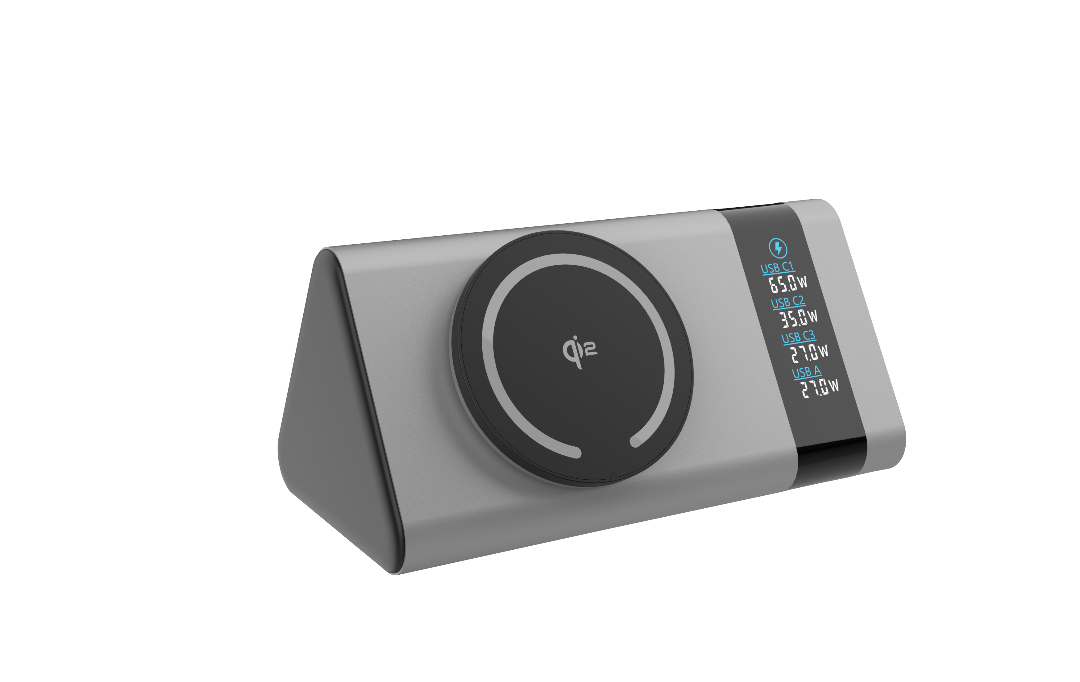 Multifunctional Desktop Wireless Power Bank Station with LED Display USB 130W
