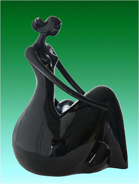Tranquility Goddess Glossy Resin Garden Fountains Polyresin Water Fountain 12 Inch