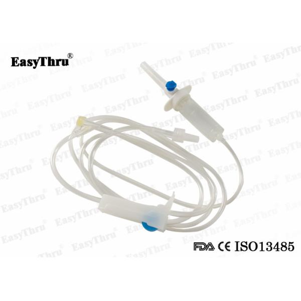 Практический одноразовый инфузионный комплект из ПВХ с регулятором потока 20 капель на 1 мл