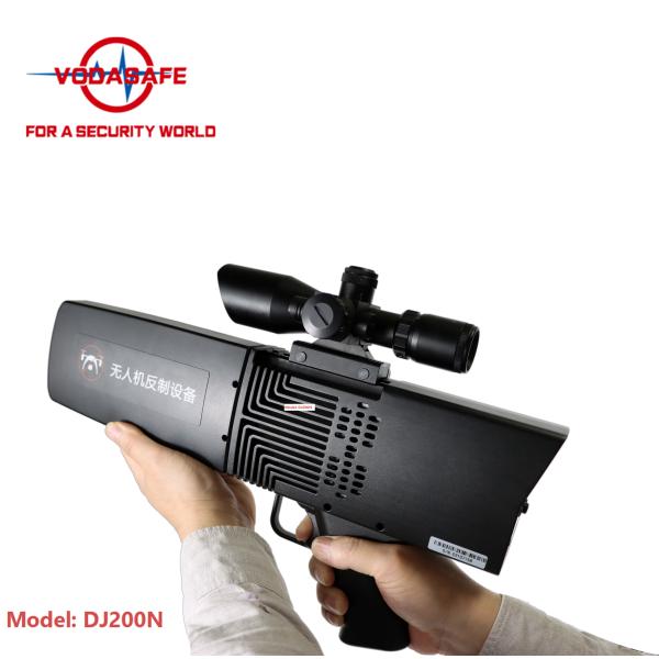 Gun Type Middle Power Drone Signal Jammer Output 55watt Built In Battery