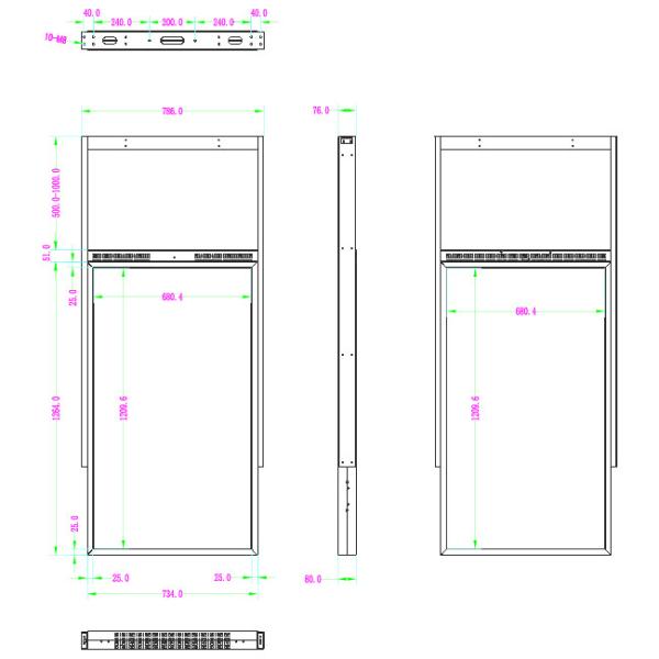 55 смертная казнь через повешение крыши монитора дисплея 3000Nit Lcd дюйма встали на сторону двойником, который 700Nit