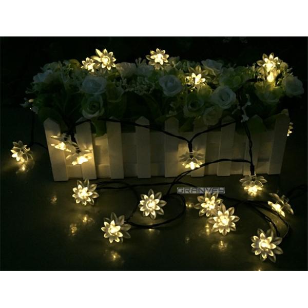 Lotus Flower Solar LED Christmas Lights 6M 30 LED Garden Decorations Easy To Install