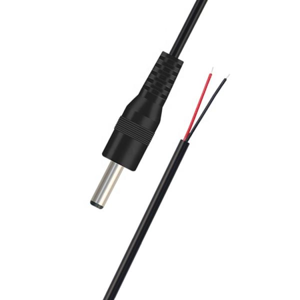 Jack à baril à courant continu mâle 3,5x1,35 mm à fil de fer décortiqué en fer blanc