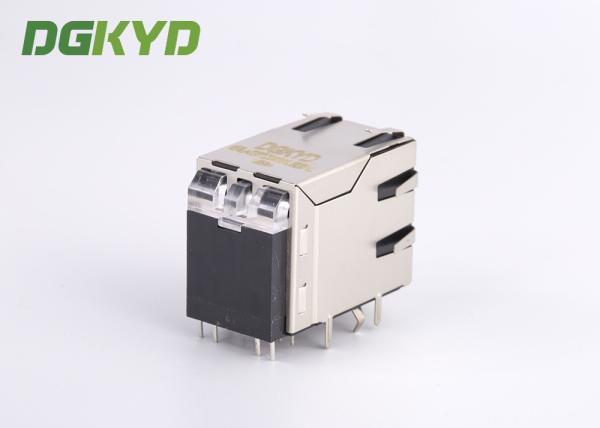 Industrial Dual Deck USB Rj45 Connector Cat 5e Rj45 Connector With USB , G/Y LED