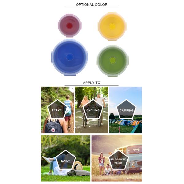 Коробка бенто силикона OEM Microwavable складная с воздухонепроницаемой крышкой