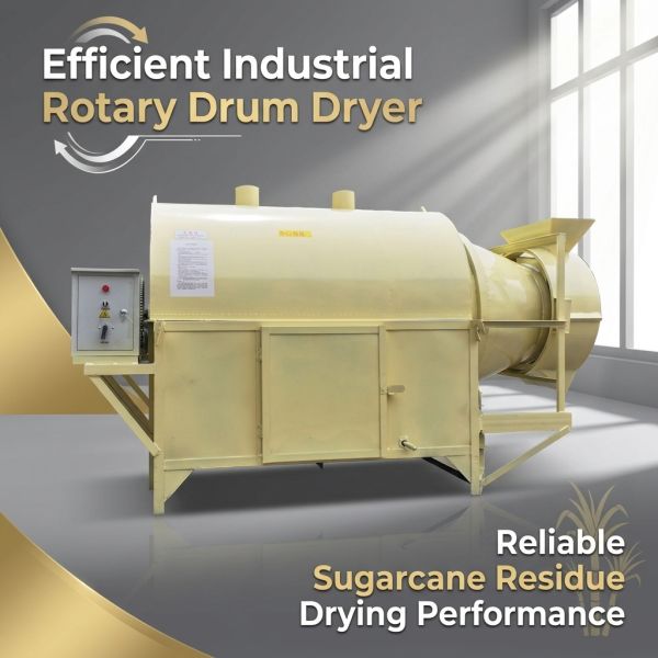 Small   Industrial Rotary Drum Dryer Cassava Pulp Residue Sugarcane Residue / Fruit Residue Beer Residue Starch Rotary Dryer