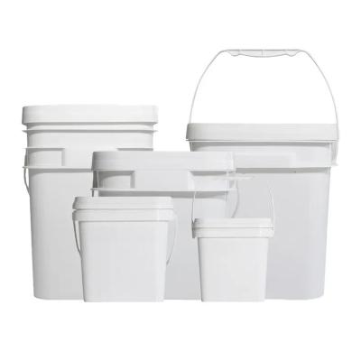 18 Liter Heavy Duty Square Plastic Buckets With Snap On Lids